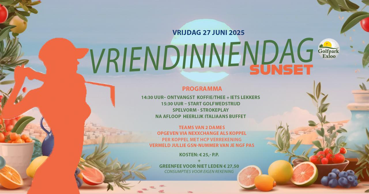 Sunset Vriendinnen golfdag op vrijdag 27 juni
