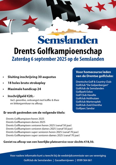 Drents Golfkampioenschap op 6 september 2025